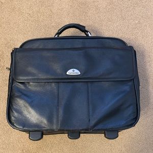 COPY - SAMSONITE Leather Rolling Briefcase